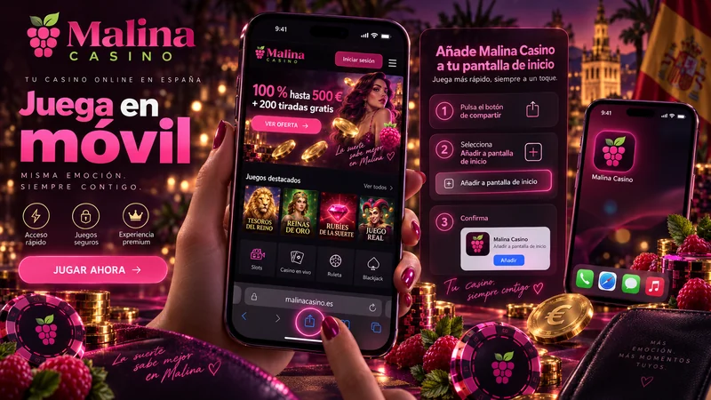 Cómo añadir el acceso directo de Malina Casino a la pantalla de inicio del móvil